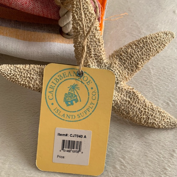 CARIBBEAN JOE canvas striped multi functional tote with rope strap NWT - Picture 5 of 14